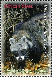 Species of Zanzibar - Preserve - African Civet - Philately Tanzania stamps