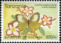 Butterflies of Tanzania - Mylothris sagala mahale - Philately Tanzania stamps