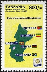 100th Anniversary of Rotary International - Rotary Districts - Philately Tanzania stamps