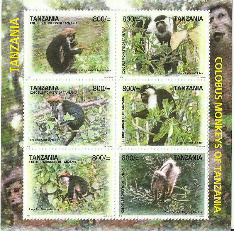 Colobus of Tanzania - Sheetlet - Philately Tanzania stamps