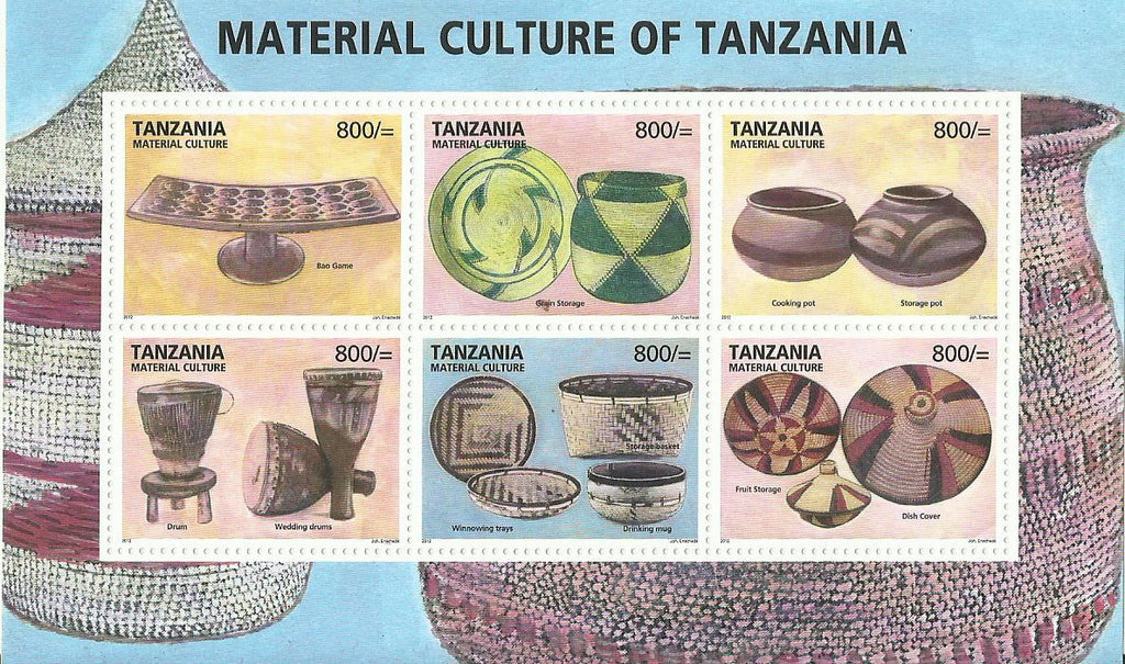 Tanzania Material Culture - Sheetlet - Philately Tanzania stamps