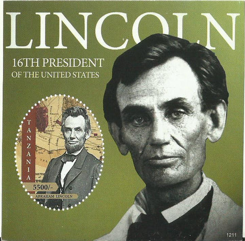 Abraham Lincoln - 16th President of the United States of America- Souvenir - Philately Tanzania stamps