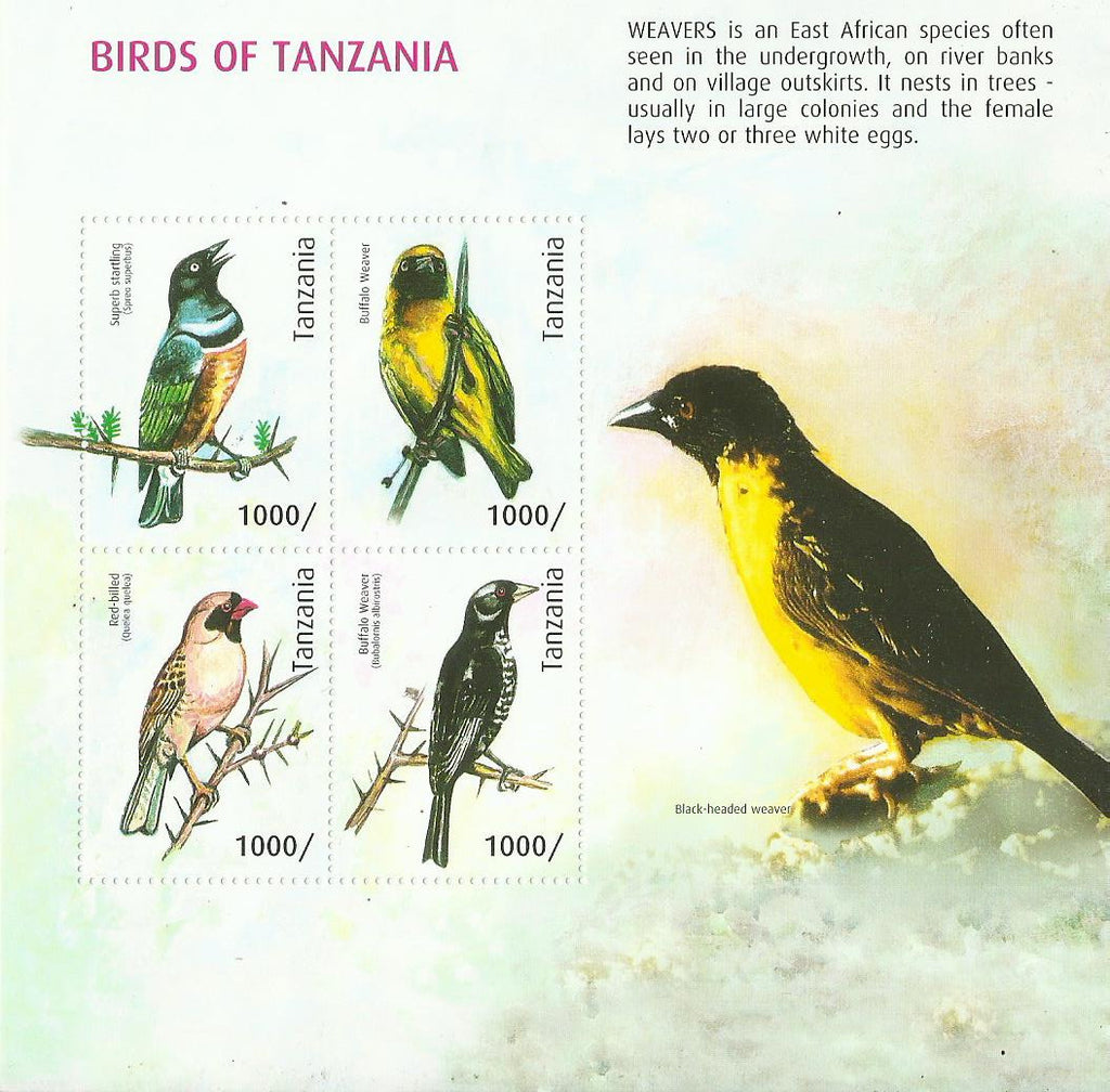 Birds of Tanzania - Sheetlet - Philately Tanzania stamps