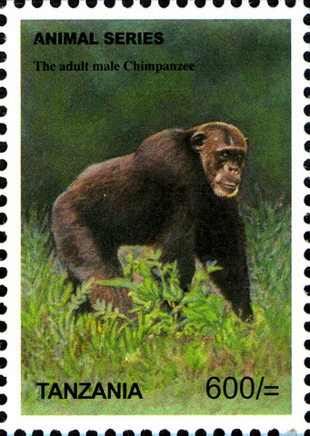 Fauna Mammals-Adult Male Chimpanzee - Philately Tanzania stamps