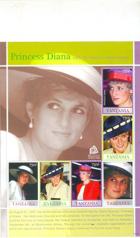 Anniversaries and Events 2007 - Princess Diana 10th Memorial Anniversary - Sheetlet - Philately Tanzania stamps