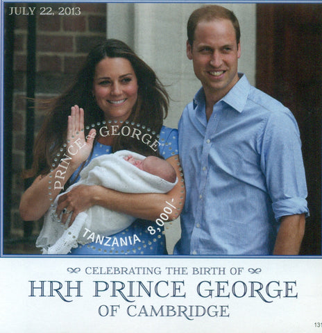 HRH Prince George of Cambridge - Souvenir - Philately Tanzania stamps
