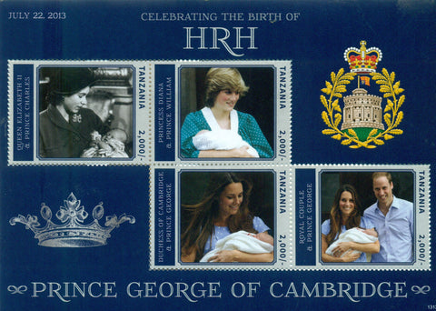 HRH Prince George of Cambridge - Sheetlet - Philately Tanzania stamps