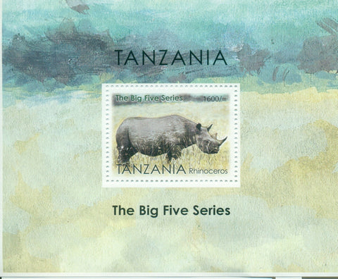 The Big Five Series - Rhinoceros - Souvenir - Philately Tanzania stamps