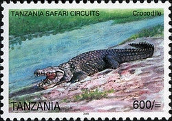 Tanzania Safari Circuits - Crocodile - Philately Tanzania stamps