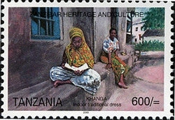Zanzibar Heritage and Culture - Khanga - typical indoor dress - Philately Tanzania stamps