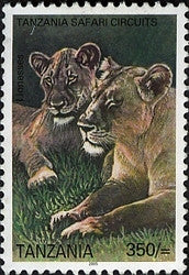 Tanzania Safari Circuits - Lions - Philately Tanzania stamps