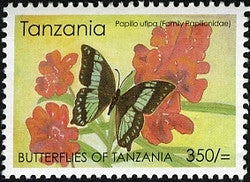 Butterflies of Tanzania - Papilio ufipa - Philately Tanzania stamps