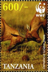 WWF - Damaliscus lunatus jimela - Philately Tanzania stamps