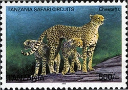 Tanzania Safari Circuits - Cheetah - Philately Tanzania stamps