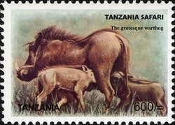 Tanzania Safari - Grotesque Warthog - Philately Tanzania stamps