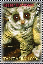 Species of Zanzibar - Preserve - Lesser Bush Baby - Philately Tanzania stamps