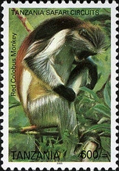 Tanzania Safari Circuits - Red Colobus Monkey - Philately Tanzania stamps