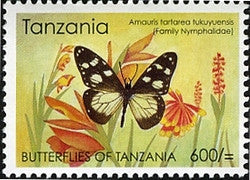 Butterflies of Tanzania - Amauris tartarea tukuyuensis - Philately Tanzania stamps