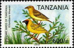 Endemic Birds of Tanzania - Kilombero Weaver - Philately Tanzania stamps