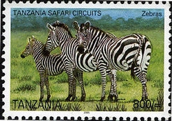 Tanzania Safari Circuits - Zebras - Philately Tanzania stamps