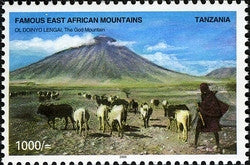 Famous East African Mountains - Ol Doinyo Lengai, The God Mountains - Philately Tanzania stamps