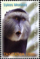 Species of Zanzibar - Preserve - Sykes Monkey - Philately Tanzania stamps