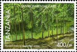 Environmental Care - Tree Planting in degraded areas - Philately Tanzania stamps