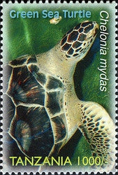 Species of Zanzibar - Preserve - Green Sea Turtle - Philately Tanzania stamps