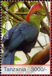 Species of Zanzibar - Preserve - Tauraco fischeri - Philately Tanzania stamps
