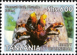 Beauty of Zanzibar - Coconut crabs, Chumbe Island - Philately Tanzania stamps