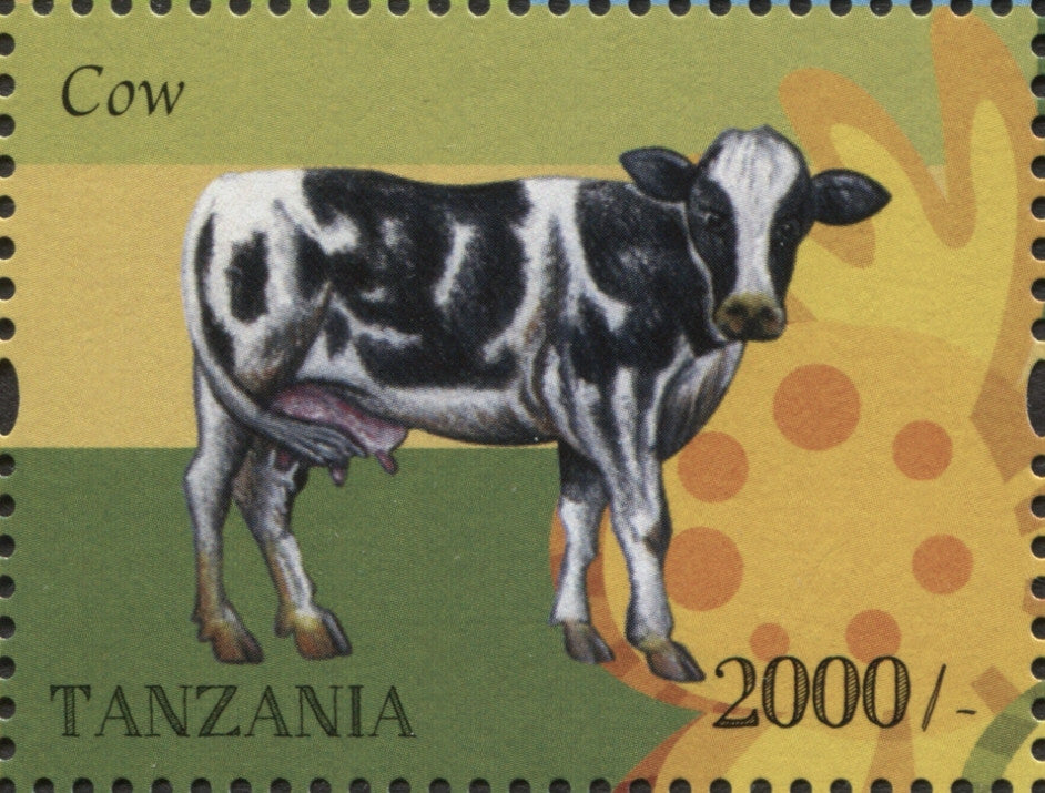 Farm Animals-Cow - Philately Tanzania stamps