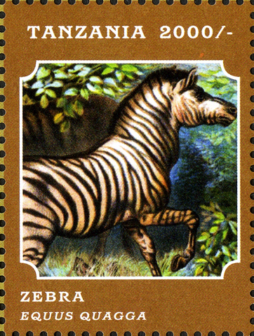 Fauna Mammals -Zebra - Philately Tanzania stamps
