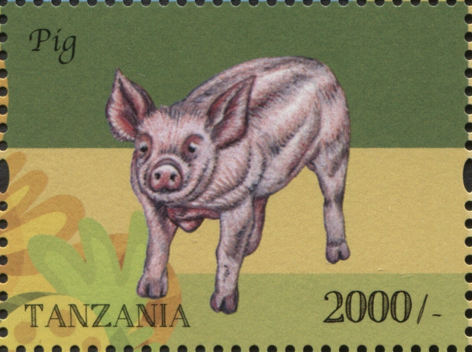 Farm Animals -Pig - Philately Tanzania stamps
