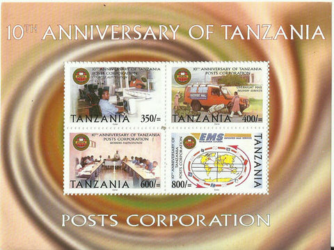10th Anniversary of Tanzania Posts Corporation 1994-2004 - Sheetlet - Philately Tanzania stamps