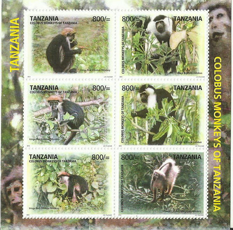 Colobus of Tanzania - Sheetlet - Philately Tanzania stamps