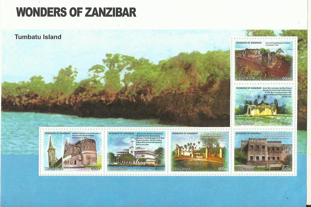 Wonders of Zanzibar - Sheetlet - Philately Tanzania stamps
