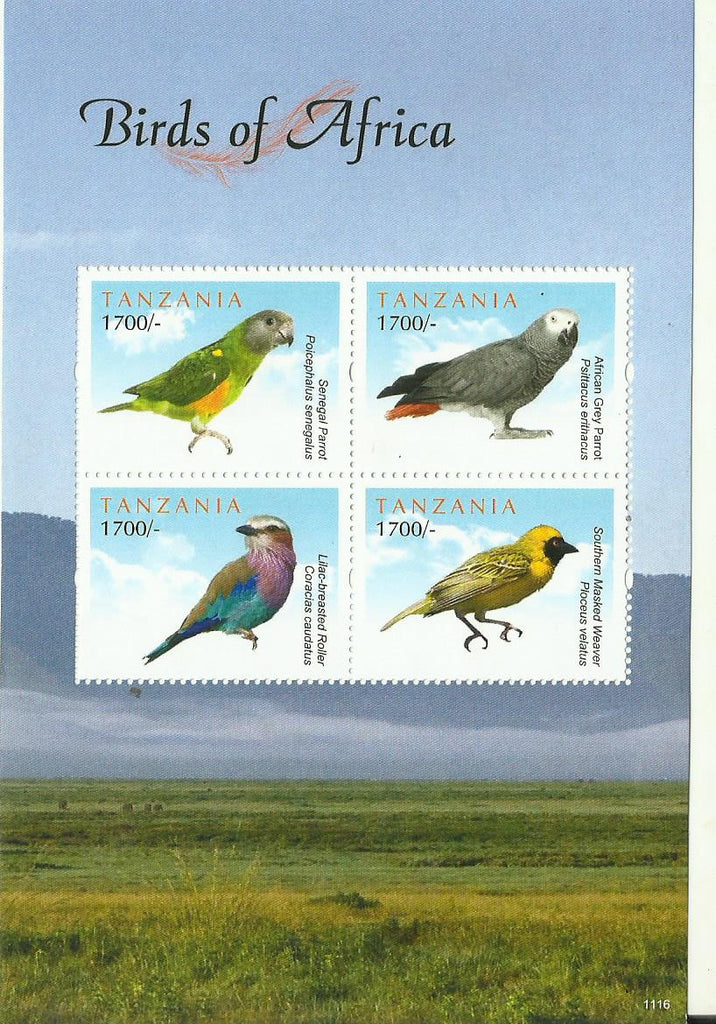Birds of Africa - Sheetlet - Philately Tanzania stamps