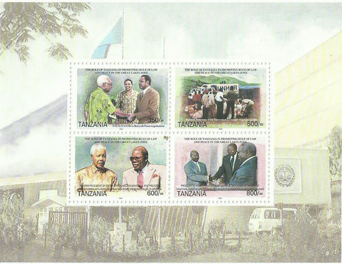 Role of Tanzania in Promoting Rule of Law and Peace in Great Lakes Zone - Sheetlet - Philately Tanzania stamps
