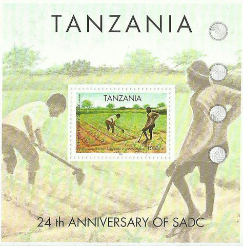 24th Anniversary of SADC - Irrigation of maize - Souvenir - Philately Tanzania stamps