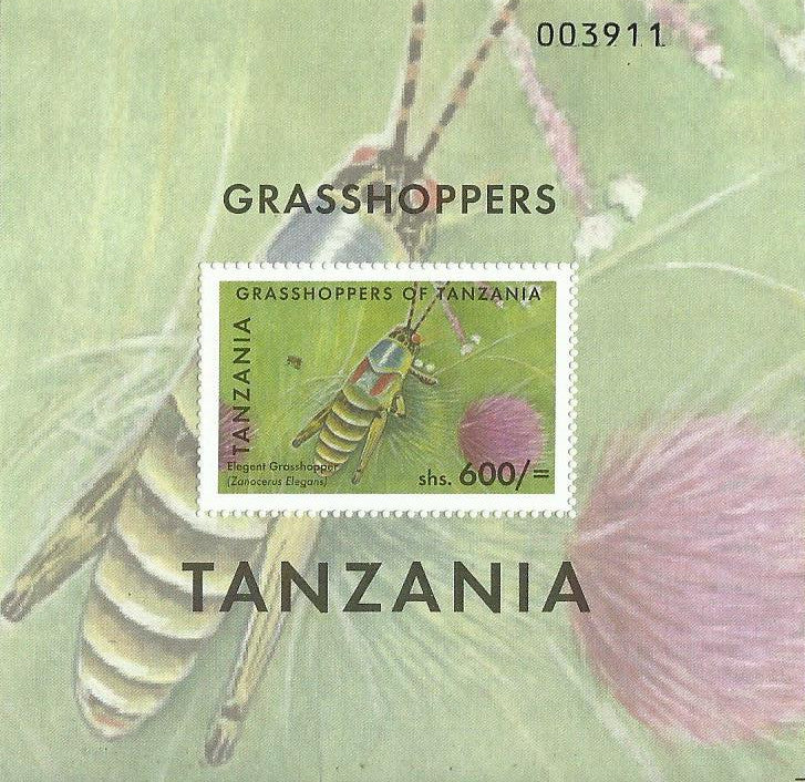 Grasshoppers of Tanzania - Elegant Grasshopper - Philately Tanzania stamps