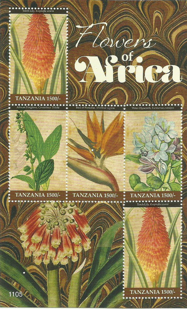 Flowers of Africa - Sheetlet - Philately Tanzania stamps