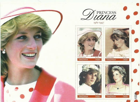 Princess Diana Memoriam - Sheetlet - Philately Tanzania stamps