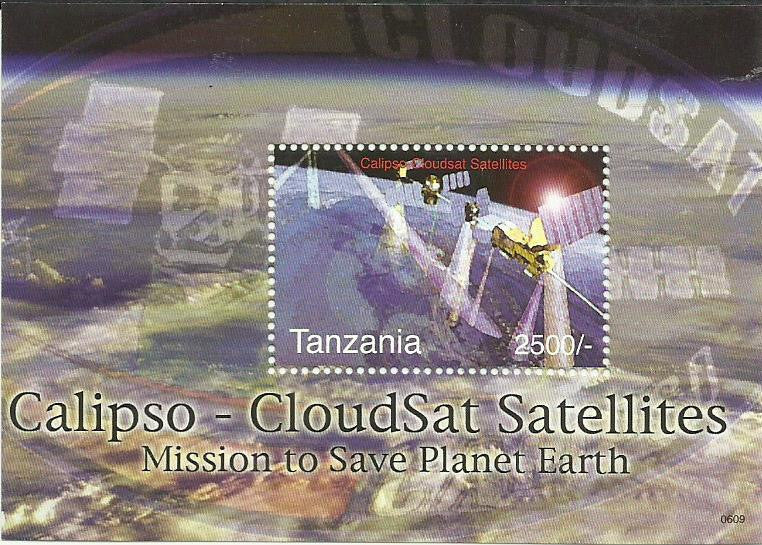 Space Anniversaries - Calipso Cloudsat Satellites - Souvenir - Philately Tanzania stamps