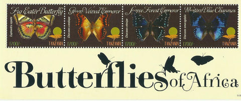 Butterflies of Africa - Sheetlet - Philately Tanzania stamps