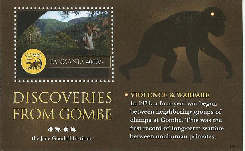 Gombe 50 Years - The Jane Goodall Institute - Souvenir - Philately Tanzania stamps