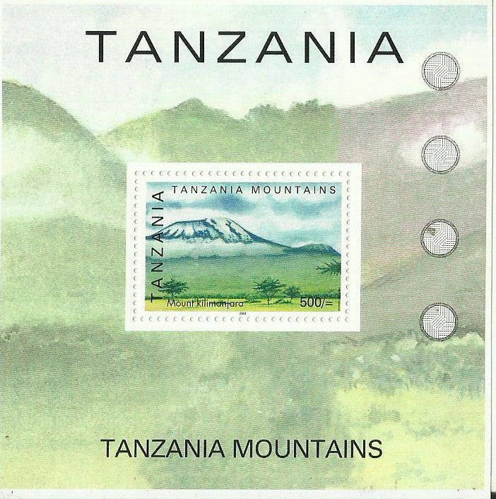 Tanzanian mountains - Mount Kilimandjaro - Souvenir - Philately Tanzania stamps