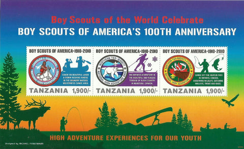 100th Anniversary of Boy Scouts of America - Sheetlet - Philately Tanzania stamps