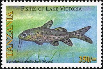 Fishes of Lake Victoria - Synodontis - Philately Tanzania stamps