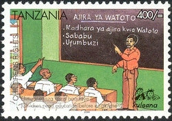 Childrens Rights II - Children need education before employment - Philately Tanzania stamps
