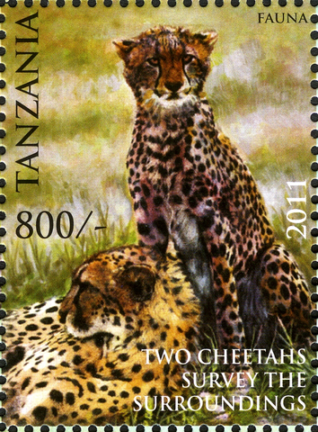 Cheetahs - Philately Tanzania stamps